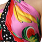 Multicolor Halter Party Evening Cropped Top