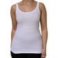 White Cotton Round Neck Sleeveless Tank Top