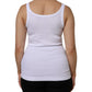 White Cotton Round Neck Sleeveless Tank Top
