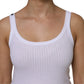 White Cotton Round Neck Sleeveless Tank Top