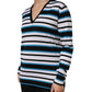 Multicolor Stripes Long Sleeves V-neck Top