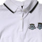 White Cotton Short Sleeves Collared Polo Top