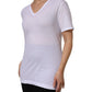 White Cotton Short Sleeves V-Neck Top T-shirt