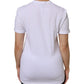 White Cotton Short Sleeves V-Neck Top T-shirt