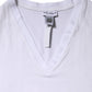 White Cotton Short Sleeves V-Neck Top T-shirt