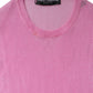 Pink Polyester Sleeveless Round Neck Tank Top