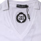 White Cotton Short Sleeve V-Neck Top T-shirt