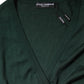 Dark Green Cashmere Silk Cardigan Sweater