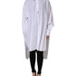 White Cotton Collared Shirt Long Sleeve Top