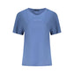 Blue Cotton Women T-Shirt