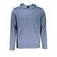 Blue Polyester Men's Hooded Sweater