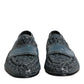 Blue Woven Leather Slip On Loafers Shoes