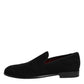 Black Suede Slip On Loafers Formal Shoes