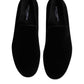 Black Velvet Slip On Loafers Formal Shoes