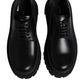 Black Leather Lace Up Derby Men Dress Shoes