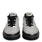 Metallic Silver Low Top Lace Up Sneakers Shoes