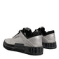 Metallic Silver Low Top Lace Up Sneakers Shoes