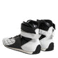 Black White Leather High Top Sneakers Shoes