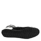 Black White Leather High Top Sneakers Shoes