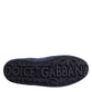 Dark Blue Leather Low Top Men Sneakers Shoes