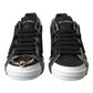 Black Leather Low Top Sneakers Portofino Shoes