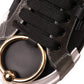 Black Leather Low Top Sneakers Portofino Shoes