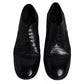 Dark Blue Leather Derby Wingtip Formal Shoes