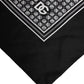 Black White Patterned Square Foulard Scarf