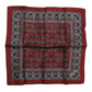 Maroon Monkey Print Silk Square Foulard Scarf