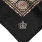 Black Brown Patterned Square Foulard Scarf