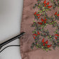 Brown Chili Print Silk Square Foulard Scarf