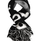 Black Logo Neck Warmer Wrap Men Shawl Scarf