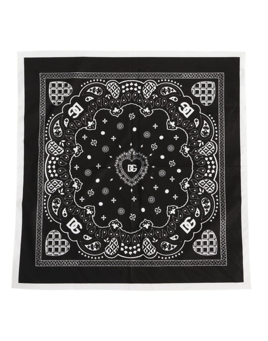 Black White Bandana Square Men Foulard Scarf
