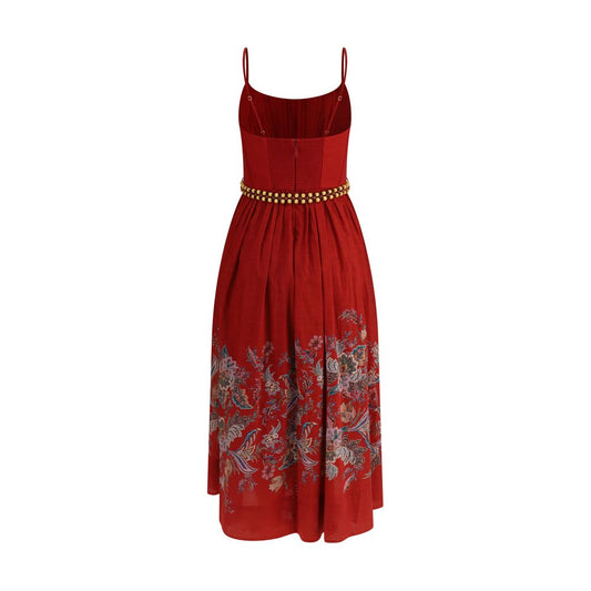 Red Cotton Casual Dress