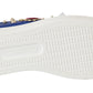 Chic Blue Leather Sneakers with Velvet Heart