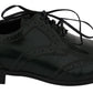 Elegant Green Brogues Oxford Wingtip Flats