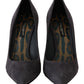 Elegant Gray Suede Stiletto Pumps