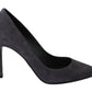 Elegant Gray Suede Stiletto Pumps