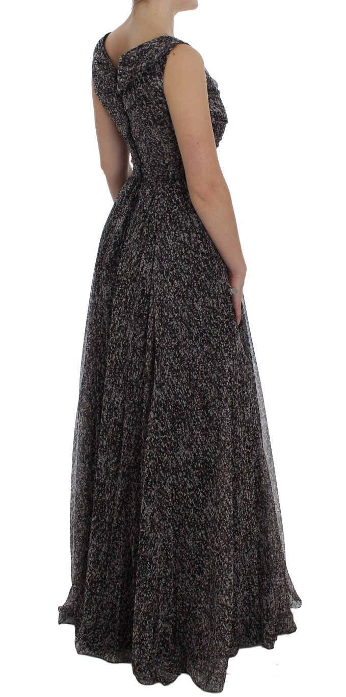 Glamorous Sequined Silk Full-Length Dress