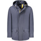 Blue Wool Men Trench Coat