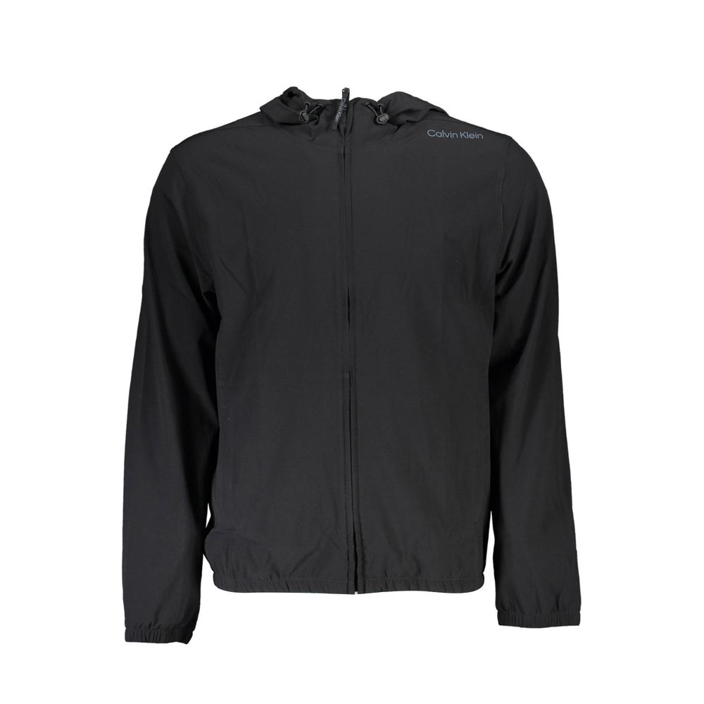 Black Polyester Men Sweatshirt