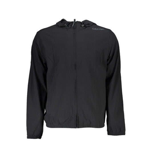 Black Polyester Men Sweatshirt