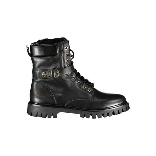 Black Leather Women Boot