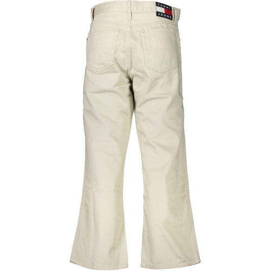 Beige Cotton Women Jeans