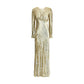 Gold thread long Dress