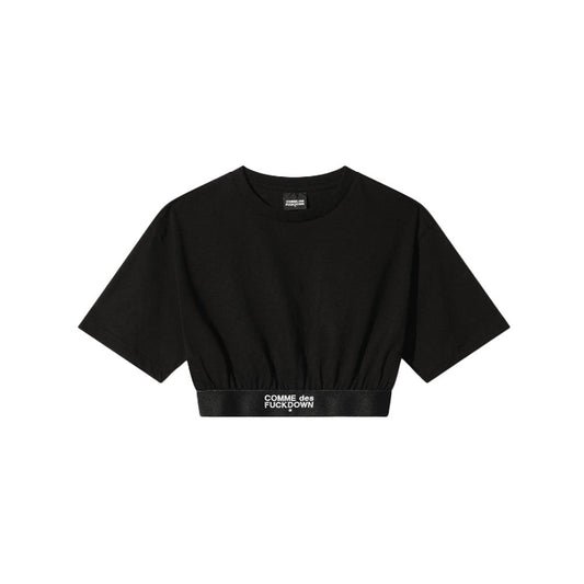 Black Cotton Women T-Shirt