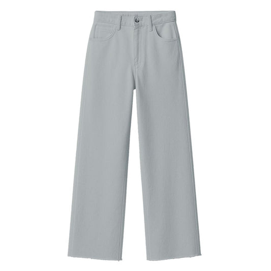 Gray Cotton Women Jeans