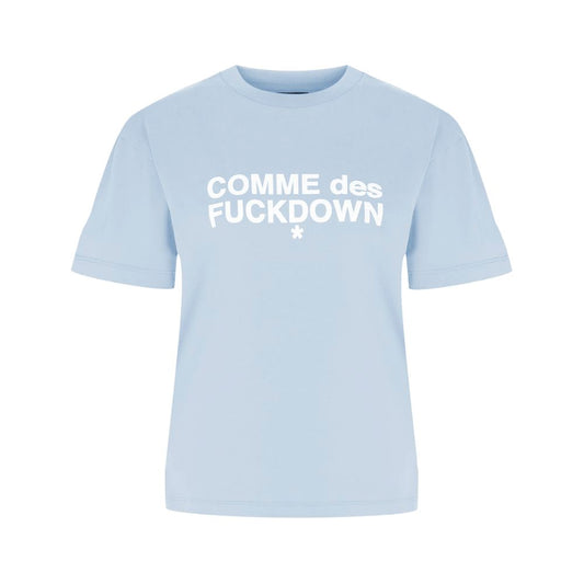 Blue Cotton Women T-Shirt