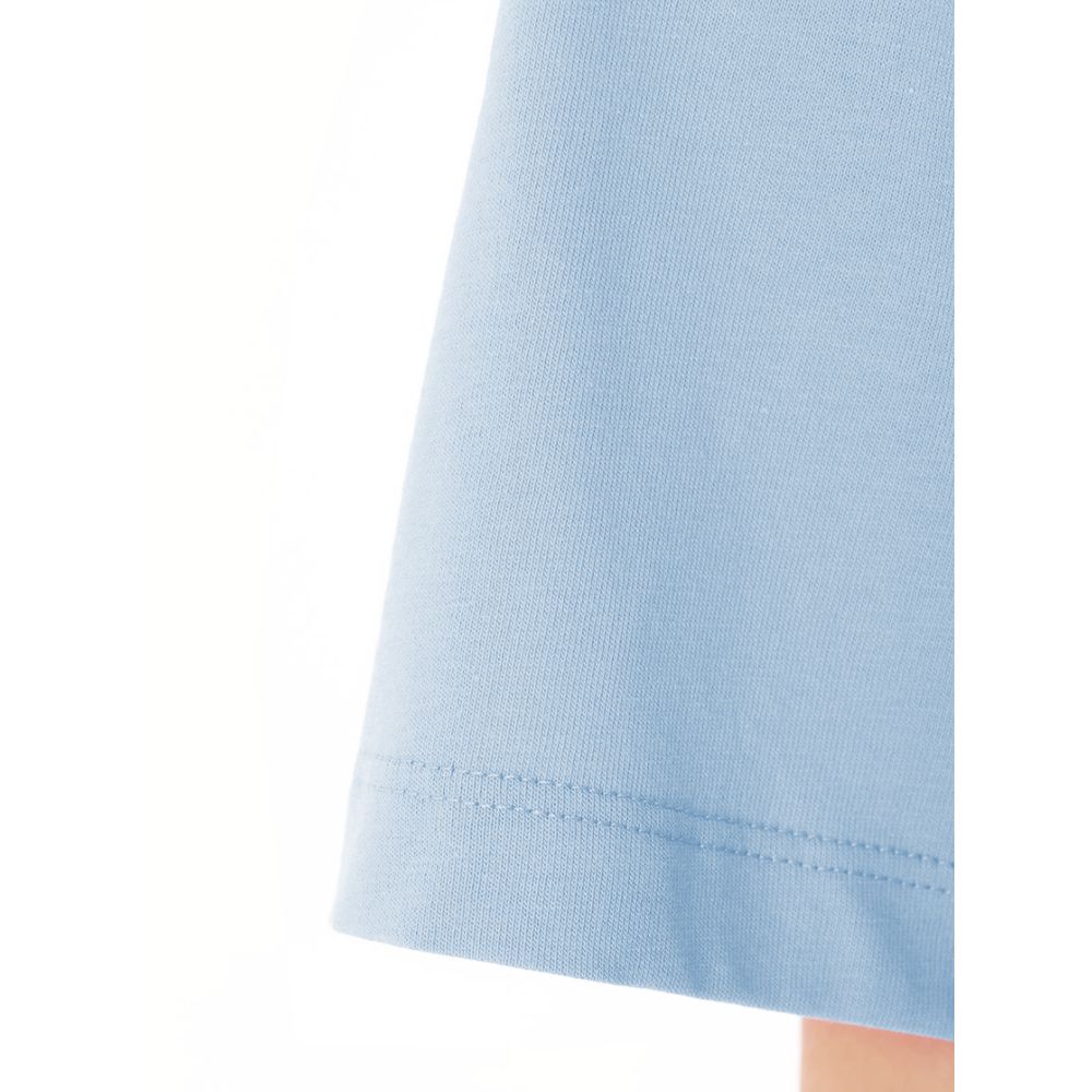 Blue Cotton Women T-Shirt