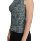 Elegant Blue Wool Vest Pullover Top